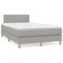 Box spring bed with mattress and LED light gray fabric 120x190 cm by , Beds and slatted bases - Ref: Foro24-3270074, Price: 3...