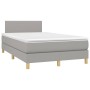 Cama box spring con colchón y LED tela gris claro 120x190 cm de , Camas y somieres - Ref: Foro24-3270074, Precio: 371,35 €, D...