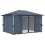 Cenador con cortina gris antracita aluminio 400x300 cm de vidaXL, Carpas y cenadores - Ref: Foro24-48045, Precio: 571,81 €, D...