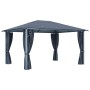 Cenador con cortina gris antracita aluminio 400x300 cm de vidaXL, Carpas y cenadores - Ref: Foro24-48045, Precio: 571,81 €, D...