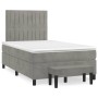 Cama box spring con colchón terciopelo gris claro 120x190 cm de , Camas y somieres - Ref: Foro24-3270481, Precio: 440,55 €, D...