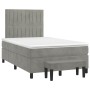 Cama box spring con colchón terciopelo gris claro 120x190 cm de , Camas y somieres - Ref: Foro24-3270481, Precio: 440,55 €, D...