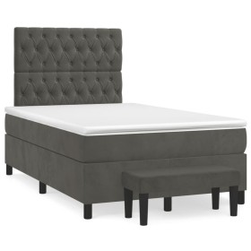 Box spring bed with dark gray velvet mattress 120x190 cm by , Beds and slatted bases - Ref: Foro24-3270488, Price: 447,99 €, ...