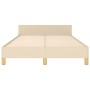 Estructura de cama con cabecero tela crema 120x190 cm de , Camas y somieres - Ref: Foro24-3270504, Precio: 171,02 €, Descuent...