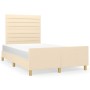 Estructura de cama con cabecero tela crema 120x190 cm de , Camas y somieres - Ref: Foro24-3270525, Precio: 172,91 €, Descuent...