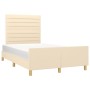 Estructura de cama con cabecero tela crema 120x190 cm de , Camas y somieres - Ref: Foro24-3270525, Precio: 172,91 €, Descuent...