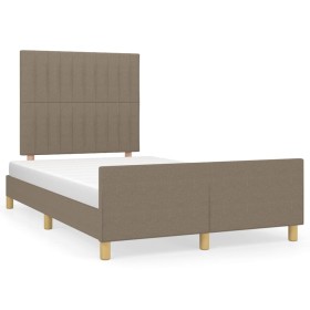 Bed frame with headboard taupe gray fabric 120x190 cm by , Beds and slatted bases - Ref: Foro24-3270531, Price: 169,99 €, Dis...