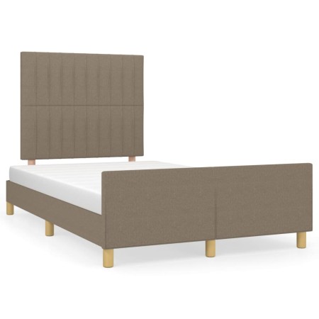 Estructura de cama con cabecero tela gris taupe 120x190 cm de , Camas y somieres - Ref: Foro24-3270531, Precio: 171,95 €, Des...