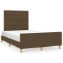 Bed frame with headboard dark brown fabric 120x190 cm by , Beds and slatted bases - Ref: Foro24-3270544, Price: 175,50 €, Dis...