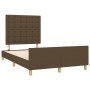 Bed frame with headboard dark brown fabric 120x190 cm by , Beds and slatted bases - Ref: Foro24-3270544, Price: 175,50 €, Dis...