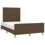 Bed frame with headboard dark brown fabric 120x190 cm by , Beds and slatted bases - Ref: Foro24-3270544, Price: 175,50 €, Dis...