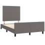 Estructura cama con cabecero cuero sintético gris 120x190 cm de , Camas y somieres - Ref: Foro24-3270552, Precio: 167,73 €, D...