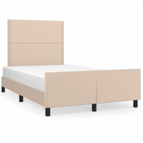 Estructura cama y cabecero cuero sintético capuchino 120x190 cm de , Camas y somieres - Ref: Foro24-3270559, Precio: 171,99 €...