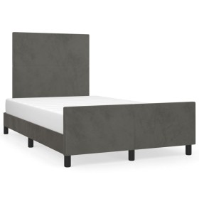 Estructura cama con cabecero terciopelo gris oscuro 120x190 cm de , Camas y somieres - Ref: Foro24-3270567, Precio: 168,11 €,...