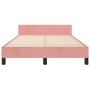 Pink velvet bed frame with headboard 120x190 cm by , Beds and slatted bases - Ref: Foro24-3270571, Price: 165,99 €, Discount: %