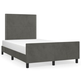 Dark gray velvet bed frame with headboard 120x190 cm by , Beds and slatted bases - Ref: Foro24-3270573, Price: 172,99 €, Disc...