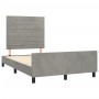 Bed frame with light gray velvet headboard 120x190 cm by , Beds and slatted bases - Ref: Foro24-3270584, Price: 161,28 €, Dis...