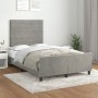 Estructura cama con cabecero terciopelo gris claro 120x190 cm de , Camas y somieres - Ref: Foro24-3270584, Precio: 162,49 €, ...