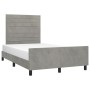 Bed frame with light gray velvet headboard 120x190 cm by , Beds and slatted bases - Ref: Foro24-3270584, Price: 161,28 €, Dis...