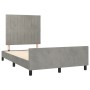 Bed frame with light gray velvet headboard 120x190 cm by , Beds and slatted bases - Ref: Foro24-3270590, Price: 163,37 €, Dis...