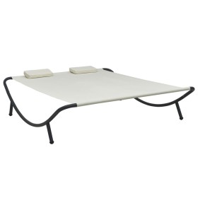 Cream white fabric garden lounger by vidaXL, Outdoor beds - Ref: Foro24-48074, Price: 88,99 €, Discount: %