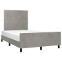 Estructura cama con cabecero terciopelo gris claro 120x190 cm de , Camas y somieres - Ref: Foro24-3270590, Precio: 163,00 €, ...