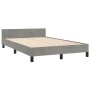 Estructura cama con cabecero terciopelo gris claro 120x190 cm de , Camas y somieres - Ref: Foro24-3270590, Precio: 163,00 €, ...