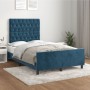 Dark blue velvet bed frame with headboard 120x190 cm by , Beds and slatted bases - Ref: Foro24-3270600, Price: 186,99 €, Disc...