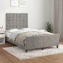 Estructura cama con cabecero terciopelo gris claro 120x190 cm de , Camas y somieres - Ref: Foro24-3270602, Precio: 173,24 €, ...