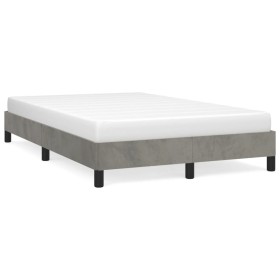 Estructura de cama terciopelo gris claro 120x190 cm de , Camas y somieres - Ref: Foro24-379502, Precio: 104,99 €, Descuento: %