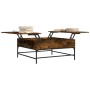 Mesa de centro madera ingeniería y metal roble humo 95x95x45 cm de , Mesas de centro - Ref: Foro24-3217066, Precio: 107,70 €,...