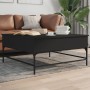 Engineered wood and black metal coffee table 95x95x45 cm by , Coffee table - Ref: Foro24-3217064, Price: 110,19 €, Discount: %