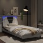 Bed frame with LED black and white synthetic leather 90x190cm by , Beds and slatted bases - Ref: Foro24-3213993, Price: 161,9...