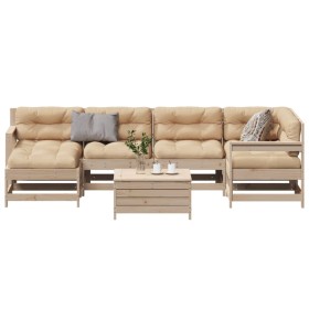 Garden furniture set 7 pieces and cushions solid pine wood by , Garden sets - Ref: Foro24-3250944, Price: 605,99 €, Discount: %