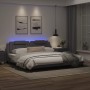 Bed frame with LED lights gray synthetic leather 200x200 cm by , Beds and slatted bases - Ref: Foro24-3214046, Price: 223,41 ...