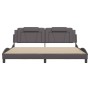 Bed frame with LED lights gray synthetic leather 200x200 cm by , Beds and slatted bases - Ref: Foro24-3214046, Price: 223,41 ...