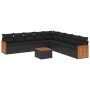 Set de sofás de jardín 10 pzas cojines ratán sintético negro de , Conjuntos de jardín - Ref: Foro24-3260144, Precio: 636,05 €...