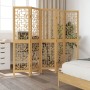 5-panel partition screen solid brown paulownia wood by , Room dividers - Ref: Foro24-358869, Price: 116,46 €, Discount: %