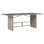 Mesa jardín superficie vidrio ratán PE gris claro 190x80x74 cm de , Mesas de jardín - Ref: Foro24-365308, Precio: 182,11 €, D...