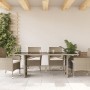 Garden table surface glass PE rattan light gray 190x80x74 cm by , Garden tables - Ref: Foro24-365308, Price: 182,11 €, Discou...