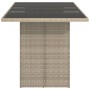 Garden table surface glass PE rattan light gray 190x80x74 cm by , Garden tables - Ref: Foro24-365308, Price: 182,11 €, Discou...