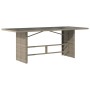 Mesa jardín superficie vidrio ratán PE gris claro 190x80x74 cm de , Mesas de jardín - Ref: Foro24-365308, Precio: 182,11 €, D...