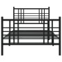 Bed frame with headboard and black metal footboard 100x200cm by , Beds and slatted bases - Ref: Foro24-376337, Price: 83,27 €...