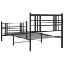 Bed frame with headboard and black metal footboard 100x200cm by , Beds and slatted bases - Ref: Foro24-376337, Price: 83,27 €...