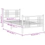 Bed frame with headboard and black metal footboard 90x200 cm by , Beds and slatted bases - Ref: Foro24-376335, Price: 80,36 €...