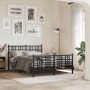 Estructura de cama cabecero y estribo metal negro 120x200 cm de , Camas y somieres - Ref: Foro24-376340, Precio: 119,64 €, De...