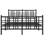 Black metal headboard and footboard bed frame 140x190 cm by , Beds and slatted bases - Ref: Foro24-376342, Price: 125,57 €, D...