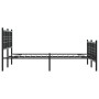 Black metal headboard and footboard bed frame 140x190 cm by , Beds and slatted bases - Ref: Foro24-376342, Price: 125,57 €, D...