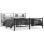 Estructura de cama cabecero y estribo metal negro 200x200 cm de , Camas y somieres - Ref: Foro24-376349, Precio: 141,99 €, De...