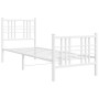 Metal bed frame with headboard and footboard white 80x200 cm by , Beds and slatted bases - Ref: Foro24-376382, Price: 77,69 €...